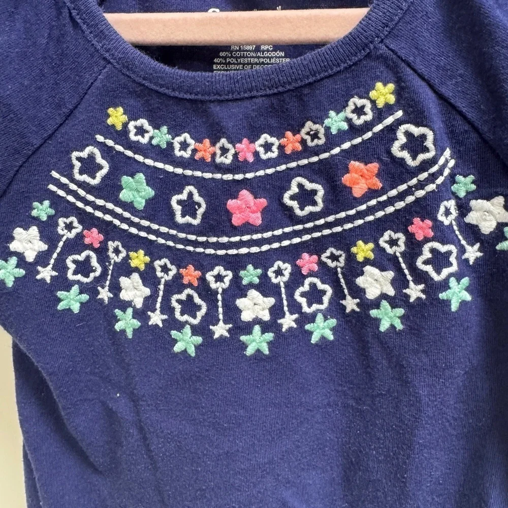 Garanimals 3T Girls Blue Star Short Sleeve Tee Blouse Shirt